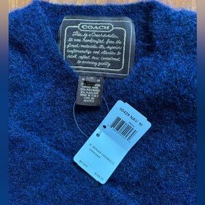 Coach Women's Mohair Navy Crewneck Made in Italy